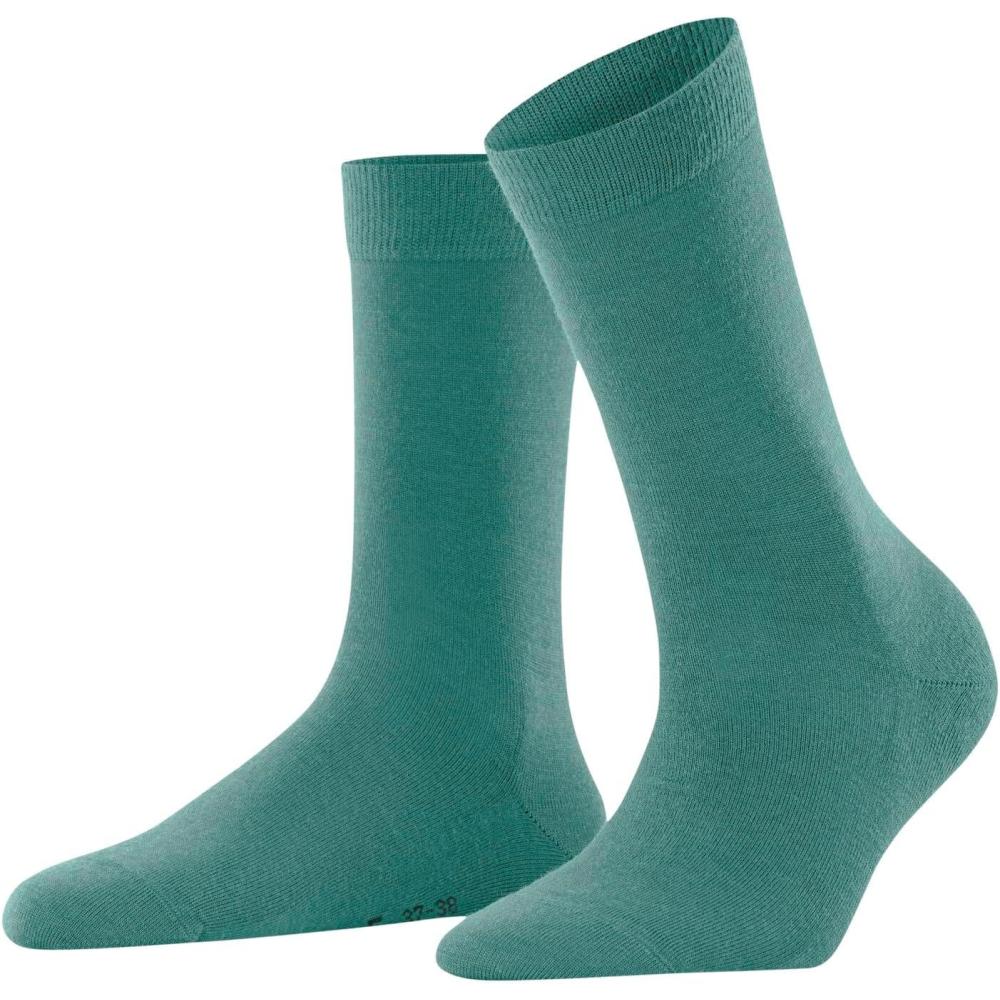 imageFALKE Womens Softmerino Socks Merino Wool Cotton Crew 1 PairGreen Fjord 7475