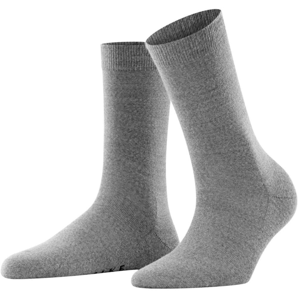 imageFALKE Womens Softmerino Socks Merino Wool Cotton Crew 1 PairGrey Light Grey Melange 3830