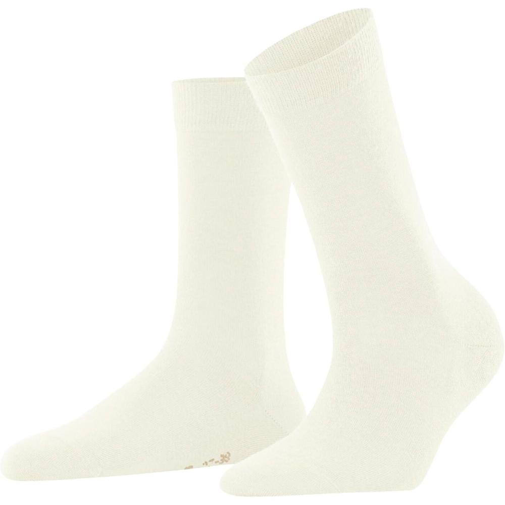 imageFALKE Womens Softmerino Socks Merino Wool Cotton Crew 1 PairWhite Offwhite 2040