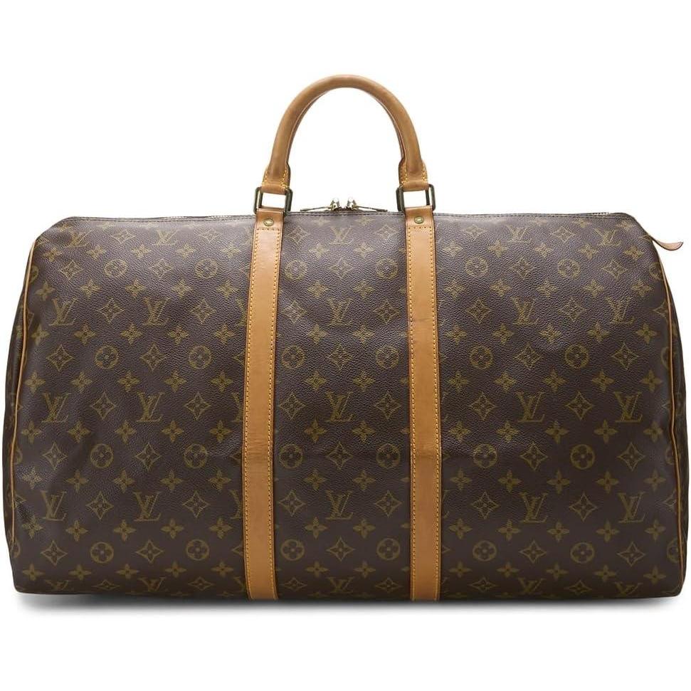 imageWhat Goes Around Comes Around Womens PreLoved Louis Vuitton Monogram Keepall 55 Duffel Bag Brown One SizeBrown