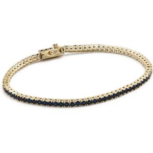 Alexa Leigh Women’s Navy Crystal Tennis Bracelet(Yellow Gold)