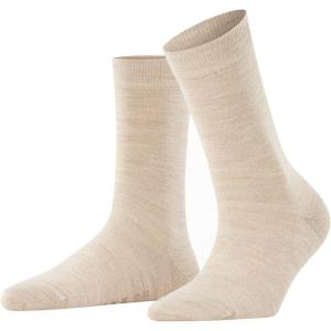 FALKE Women’s Softmerino Socks, Merino Wool Cotton, Crew, 1 Pair(Beige (Linn Melange 4549))