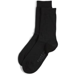 FALKE Women’s Softmerino Socks, Merino Wool Cotton, Crew, 1 Pair(Black)
