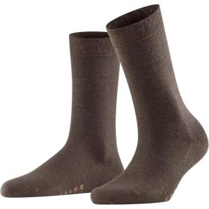 FALKE Women’s Softmerino Socks, Merino Wool Cotton, Crew, 1 Pair(Brown (Dark Brown 5239))