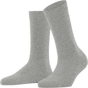 FALKE Women’s Softmerino Socks, Merino Wool Cotton, Crew, 1 Pair(Grey Light Heather 3223)