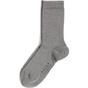FALKE Women’s Softmerino Socks, Merino Wool Cotton, Crew, 1 Pair(Light Grey)