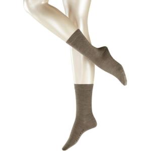 FALKE Women’s Softmerino Socks, Merino Wool Cotton, Crew, 1 Pair(Pebble)
