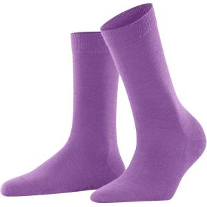FALKE Women’s Softmerino Socks, Merino Wool Cotton, Crew, 1 Pair(Purple (Pink Iris 8943))