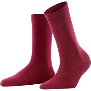 FALKE Women’s Softmerino Socks, Merino Wool Cotton, Crew, 1 Pair(Red (Wine 8010))