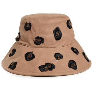 Lele Sadoughi Women’s Embroidered Long Brim Bucket Hat(Leopard)