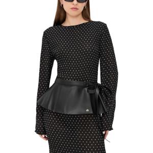 Lele Sadoughi Women’s Faux Leather Peplum Belt(Jet)