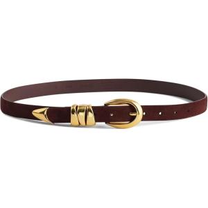 Madewell Women’s Chunky Metal Leather Belt(Chocolate Raisin)