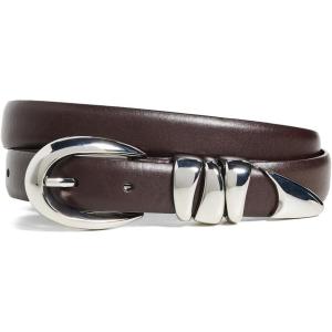 Madewell Women’s Chunky Metal Leather Belt(Dark Carob)