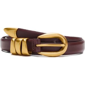 Madewell Women’s Chunky Metal Leather Belt(Soft Mahogany)