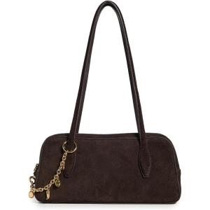 Madewell Women’s Suede Mini Charm Shoulder Satchel(Dark Carob)