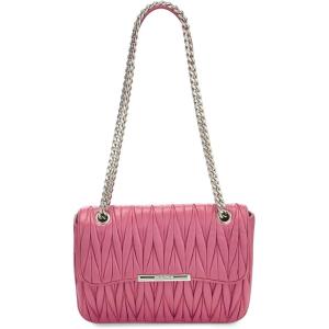WHAT GOES AROUND COMES AROUND Women’s Pre-Loved Miu Miu Pink Nappa Chain Flap Shoulder Bag(Pink)