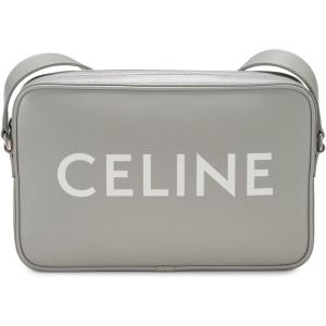 What Goes Around Comes Around Women’s Pre-Loved Celine Grey Calfskin Logo Medium Messenger Bag, Grey, One Size(Grey)