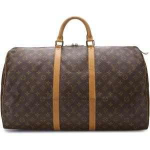 What Goes Around Comes Around Women’s Pre-Loved Louis Vuitton Monogram Keepall 55 Duffel Bag, Brown, One Size(Brown)