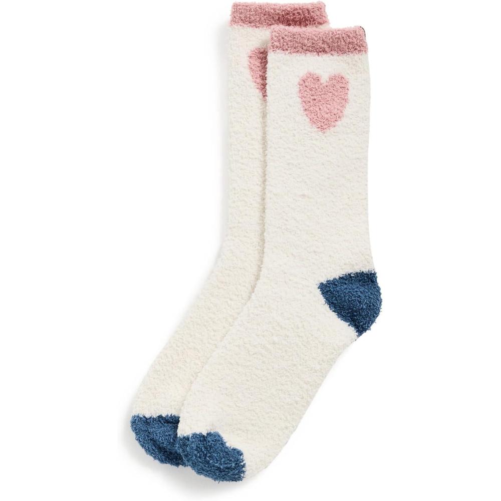 imageBarefoot Dreams Womens CozyChic Color Block Heart SocksCream Multi