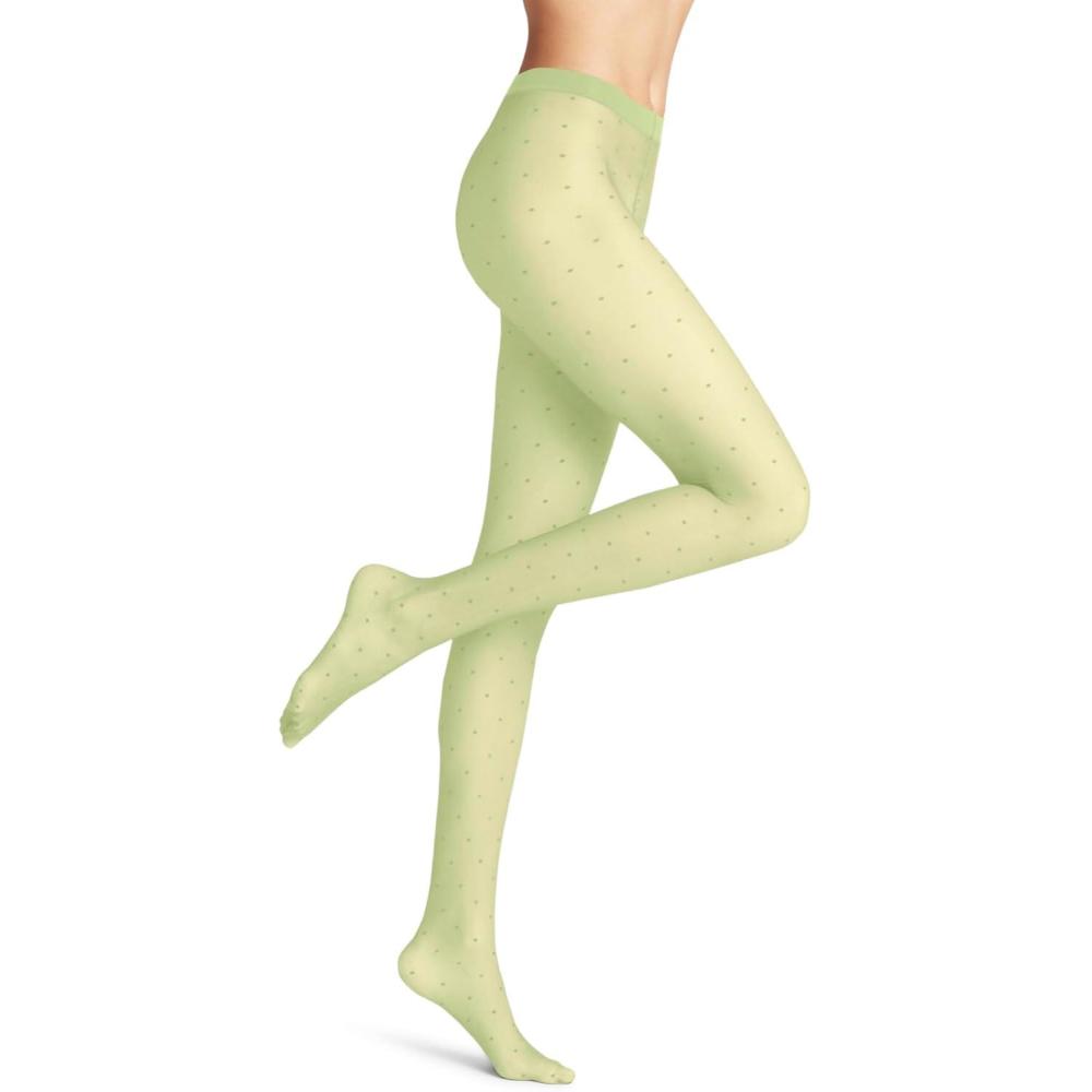 imageFALKE Womens Dot Tights Ultra Sheer 15 Denier Dot Pattern Trendy Stockings 1 PairGreen Lemon 7498