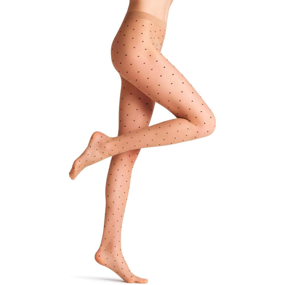 imageFALKE Womens Dot Tights Ultra Sheer 15 Denier Dot Pattern Trendy Stockings 1 PairPowder