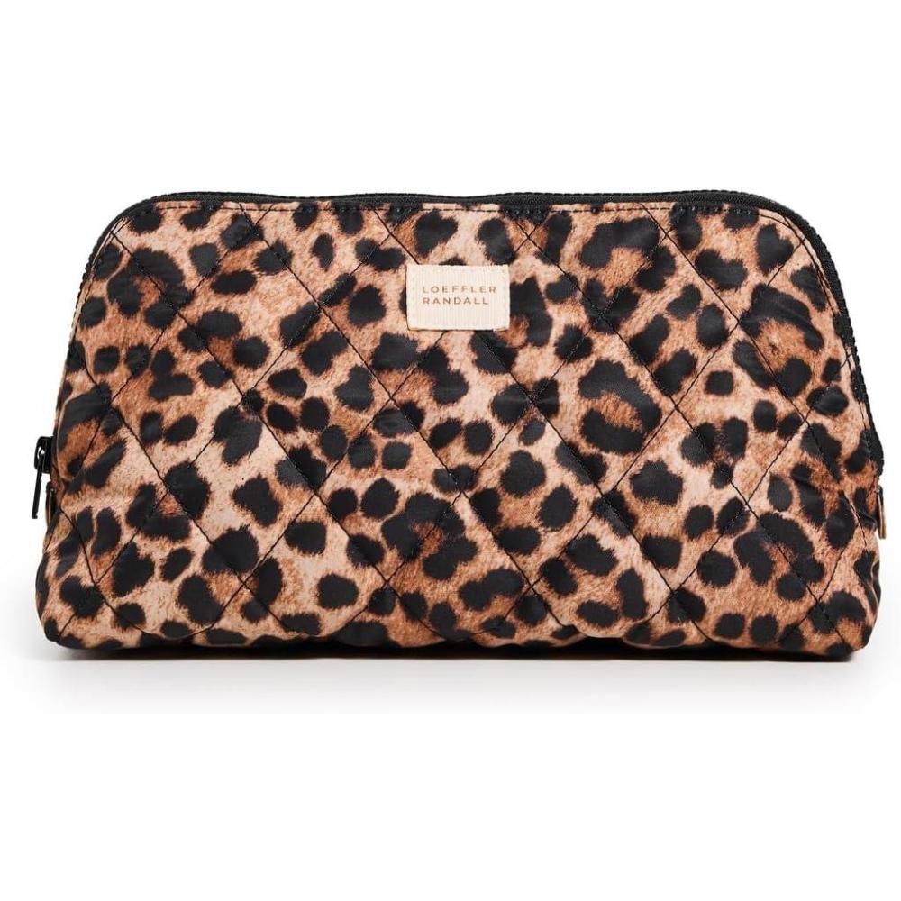 imageLoeffler Randall Womens Frances Cosmetic Pouch Brushed Leopard Print One SizeBrushed Leopard