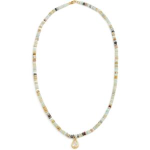 Alexa Leigh Women’s Seafoam Beaded Necklace(Yellow Gold)