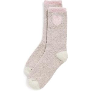 Barefoot Dreams Women’s CozyChic Color Block Heart Socks(Stone Multi)