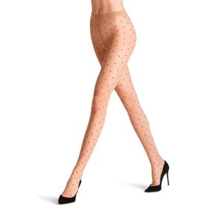 FALKE Women’s Dot Tights, Ultra Sheer 15 Denier, Dot Pattern, Trendy Stockings, 1 Pair(Beige (Powder 4169))