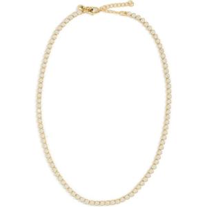 Madewell Women’s The Tennis Collection Bezel Set Crystal Necklace(Pale Gold)
