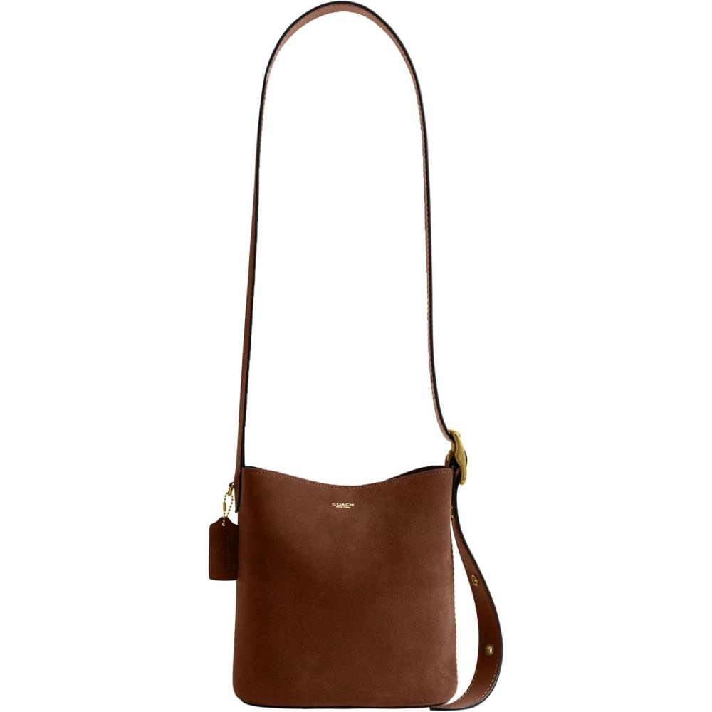 imageCOACH Womens Bleecker Bucket BagWarm Brown Suede