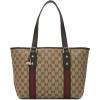 imageWHAT GOES AROUND COMES AROUND Womens PreLoved Gucci Brown Canvas Jolicoeur ToteBrown