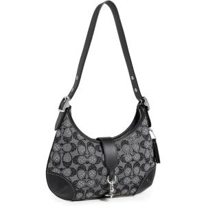 Coach Hamptons Hobo(Black Crystal Signature)