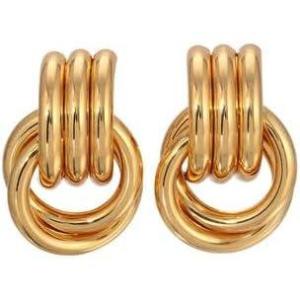 Heaven Mayhem Double Knot Earrings for Women(Double Knot Gold)