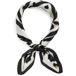 Lele Sadoughi Women’s Leopard Square Satin Scarf(Jet Ivory)