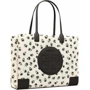 Tory Burch Women’s Ella Tote(Black Scatter Daisy)