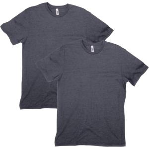 American Apparel Unisex-Adult CVC T-Shirt, Style G2001cvc, 2-Pack(Heather Charcoal (2-pack))