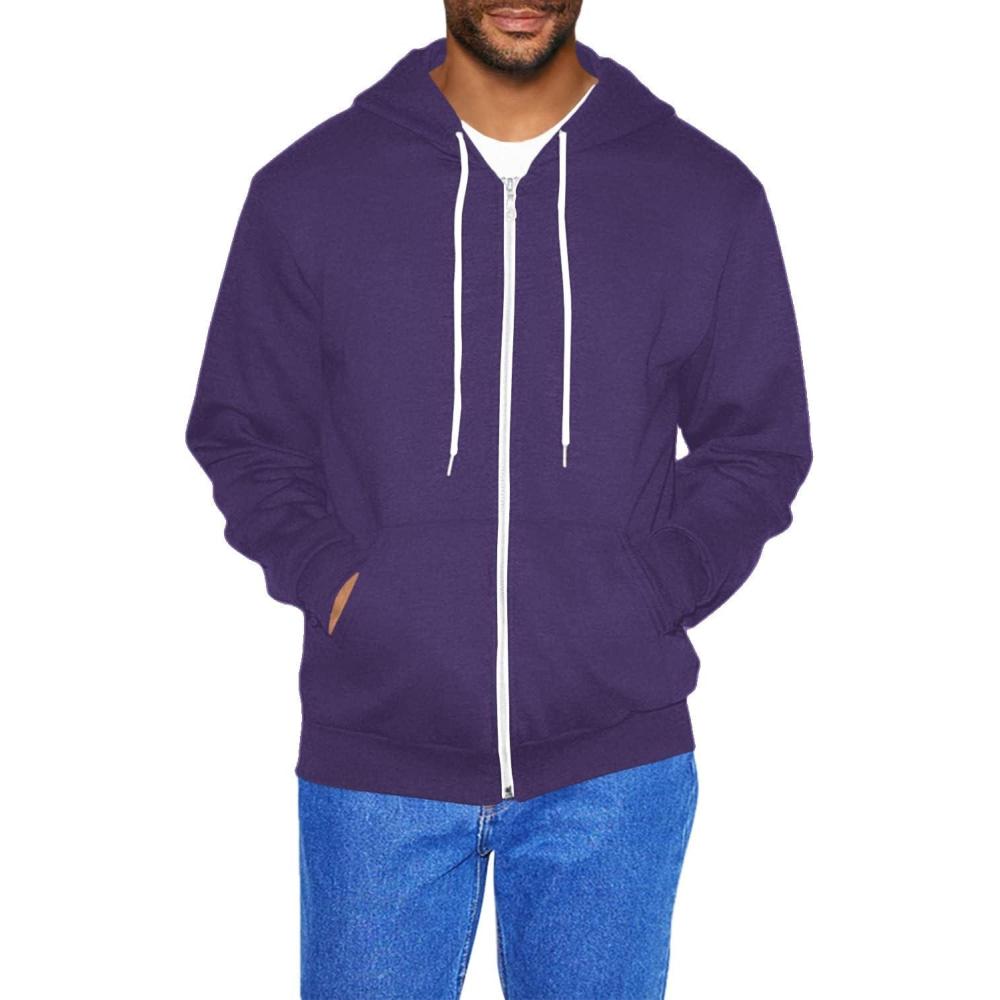 imageAmerican Apparel mens Flex Fleece Long Sleeve Zip HoodieImperial Purple