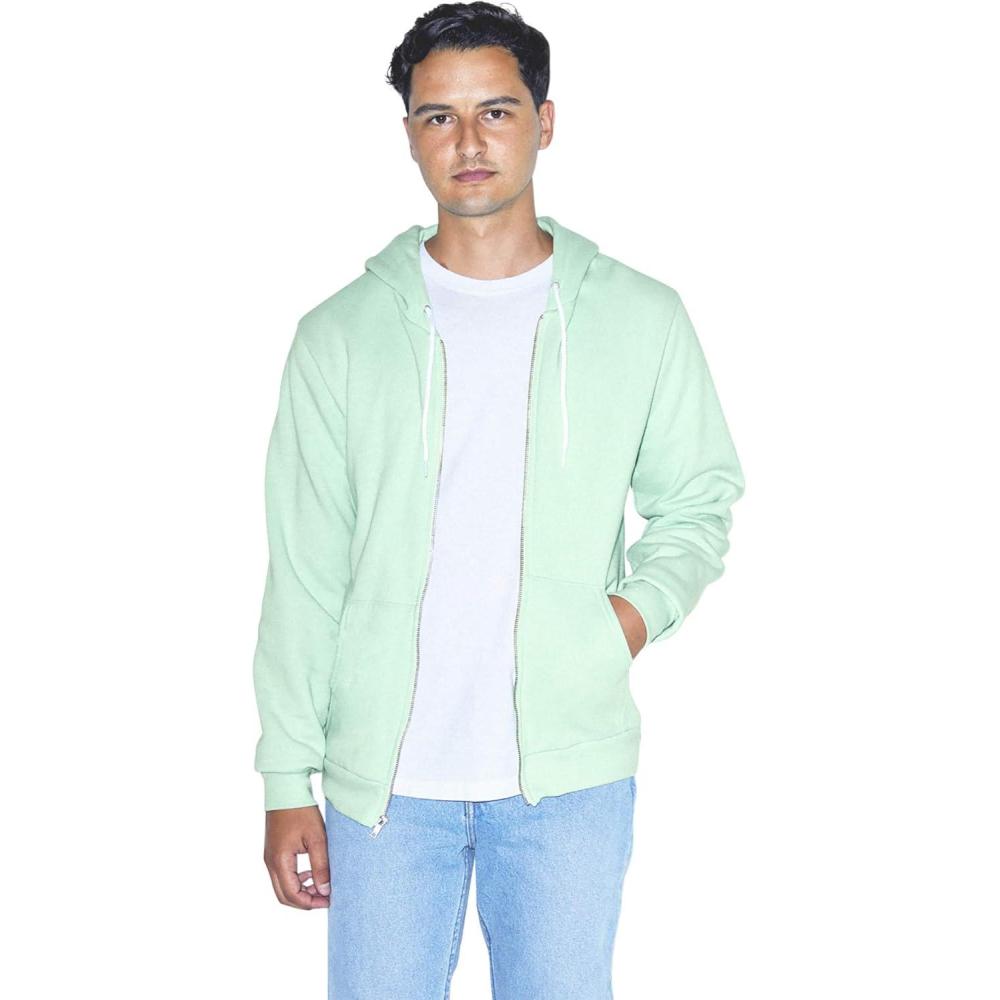 imageAmerican Apparel mens Flex Fleece Long Sleeve Zip HoodieMenthe