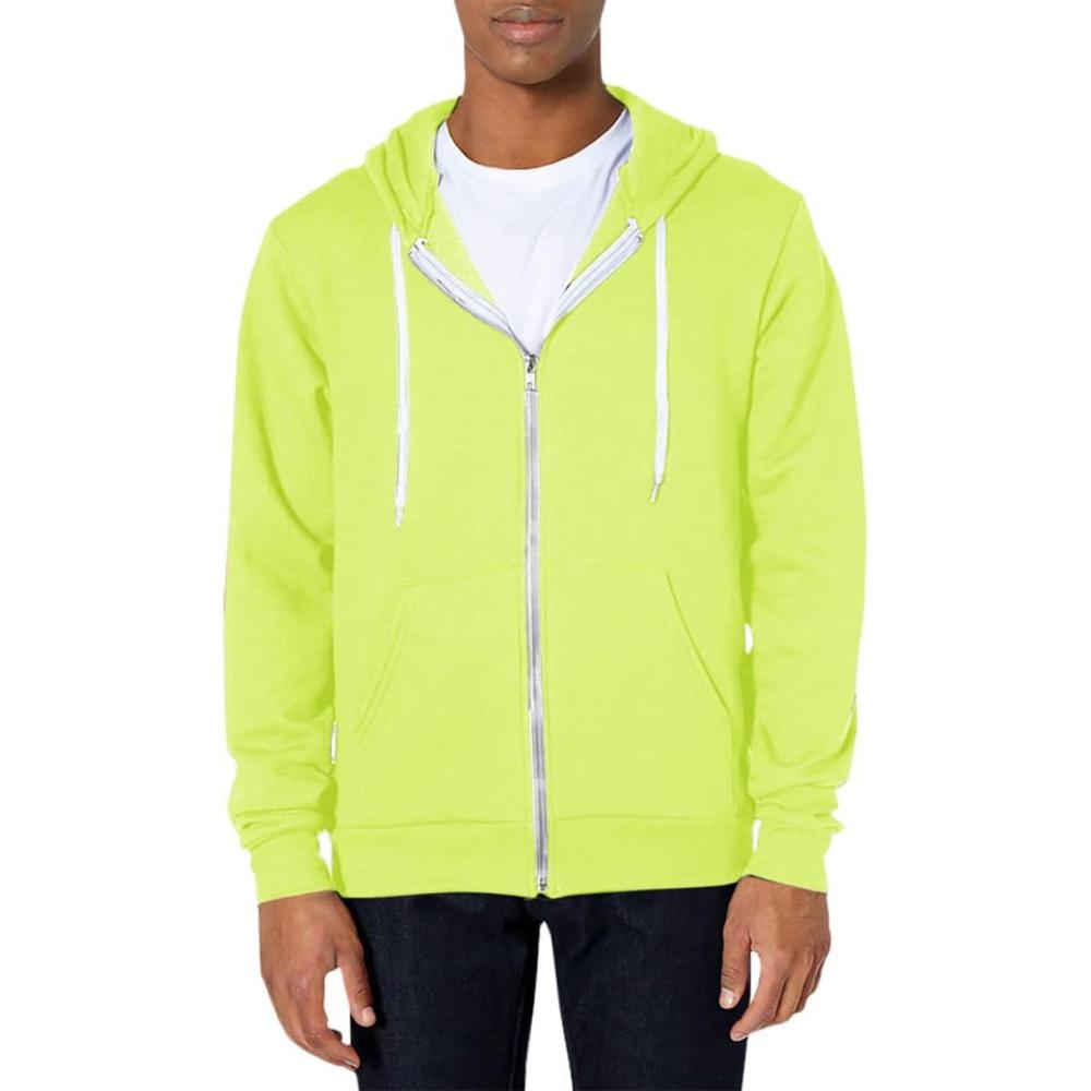 imageAmerican Apparel mens Flex Fleece Long Sleeve Zip HoodieNeon Heather Yellow