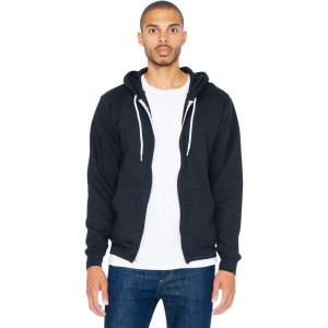American Apparel mens Flex Fleece Long Sleeve Zip Hoodie(Black)