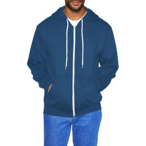 American Apparel mens Flex Fleece Long Sleeve Zip Hoodie(Sea Blue)