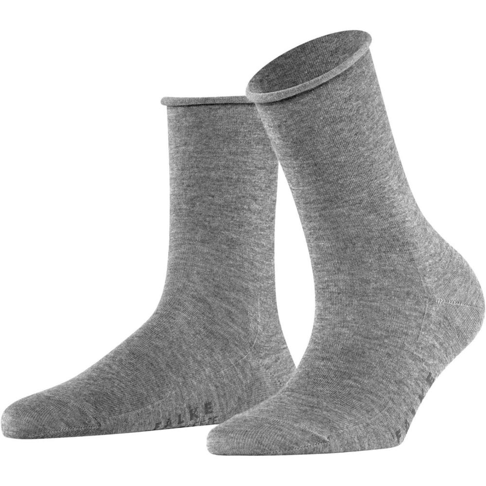 imageFALKE Womens Shiny Sustainable Socks 1 PairGrey Light Grey Melange 3216