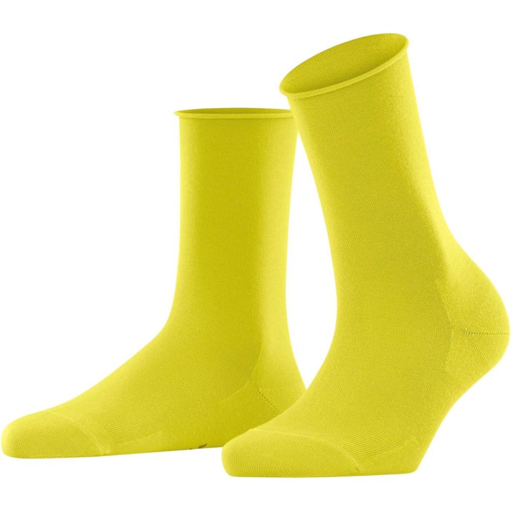 imageFALKE Womens Shiny Sustainable Socks 1 PairYellow Sulfur 1084