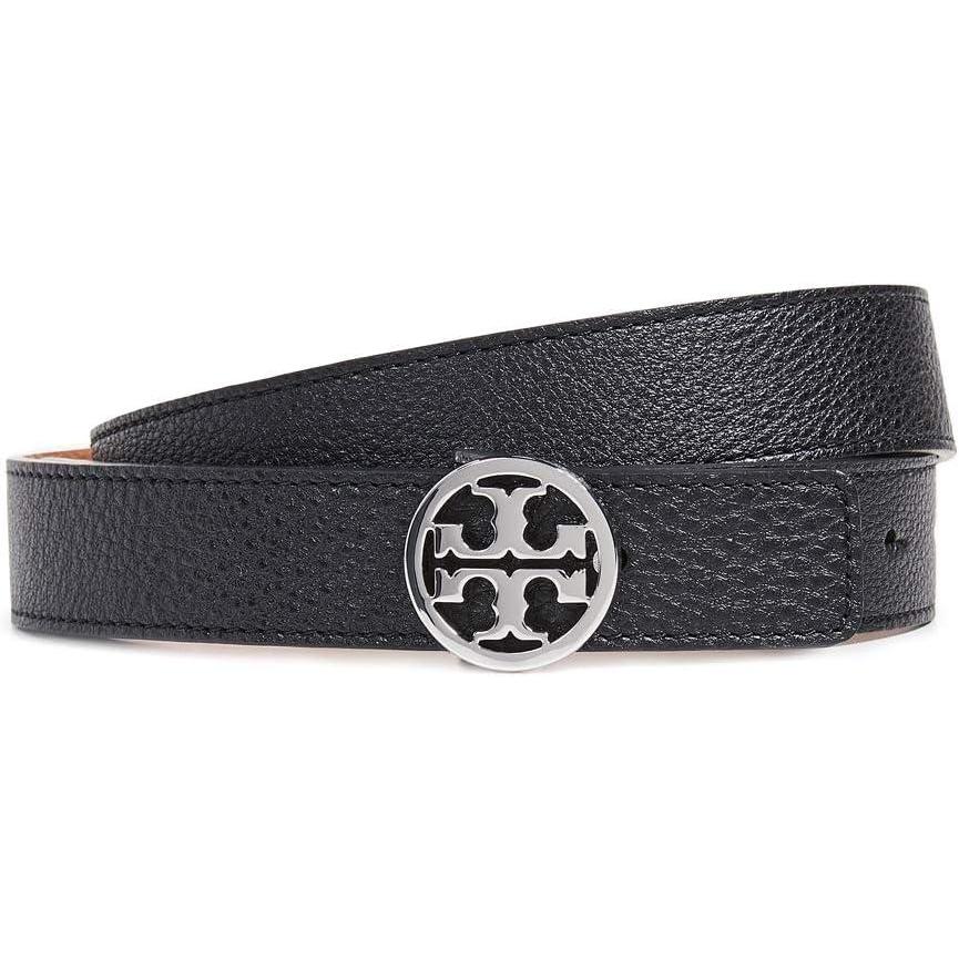 imageTory Burch Womens 1quot Miller Reversible BeltBlackSilver
