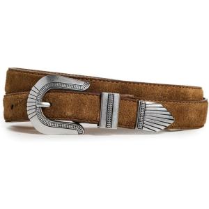 Madewell Women’s Suede Overt Western Belt(Warm Chestnut Suede)