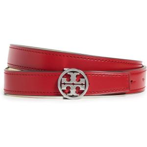 Tory Burch Women’s 1″ Miller Reversible Belt(Red Sky/Praline/Silver)