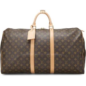 What Goes Around Comes Around Women’s Pre-Loved Louis Vuitton Monogram Keepall 55 Duffle, Brown, One Size(Brown)