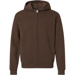 American Apparel Unisex ReFlex Fleece Full-Zip Hoodie Sweatshirt Brown