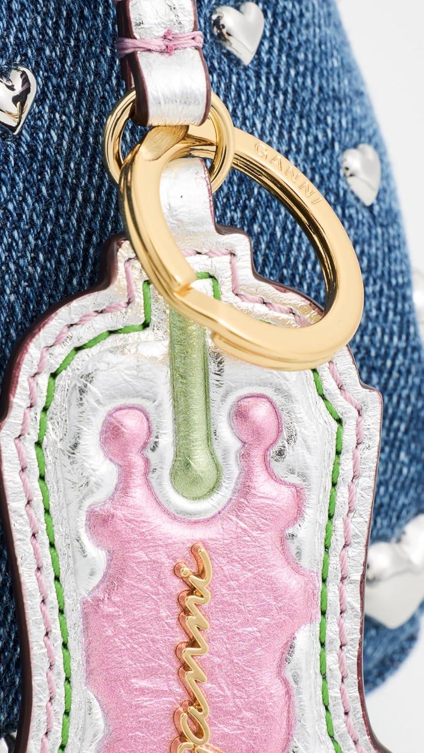 imageGANNI Womens Western Boot Key Ring MetallicMulticolour